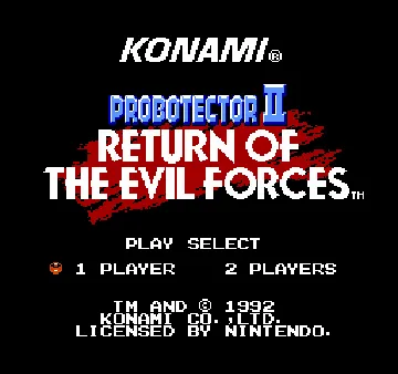 Probotector II - Return of the Evil Forces (World) (Contra Anniversary Collection) screen shot title